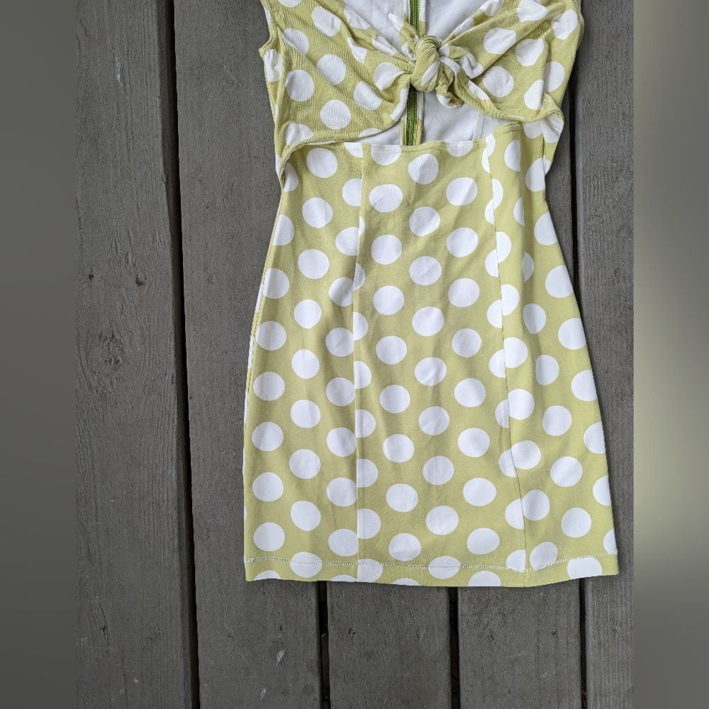 Revolve‎ LPA Green White Cinzia Festive Polka Dot Cut Out Mini Dress Size XS - Picture 4 of 7